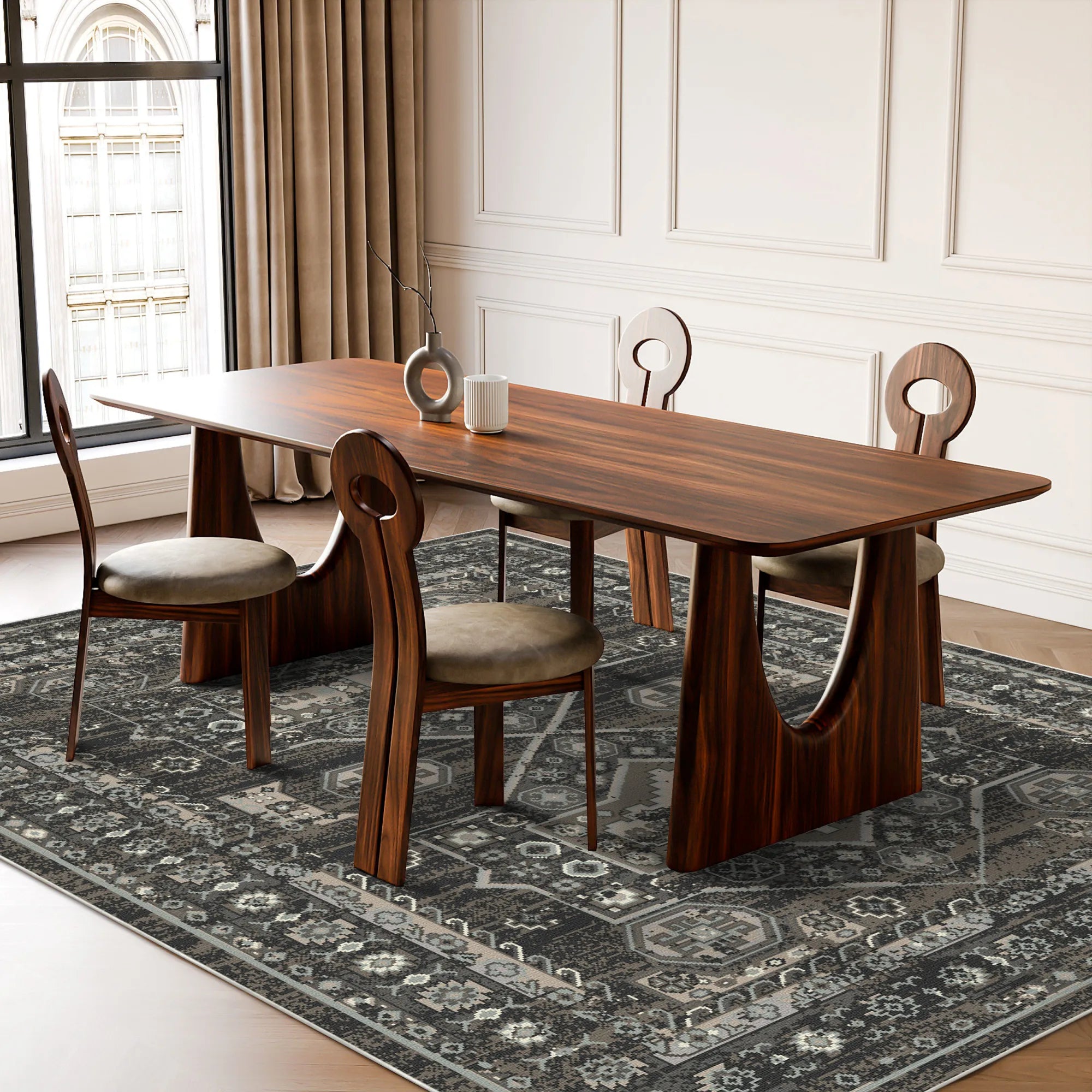 Waschbarer Vintage Teppich Midnight Cave