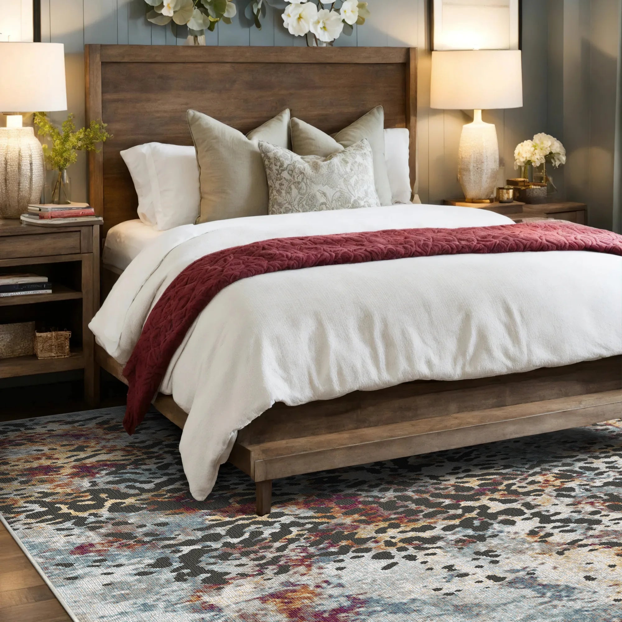 Gepunkteter Abstrakter Teppich zur Sonnenwende