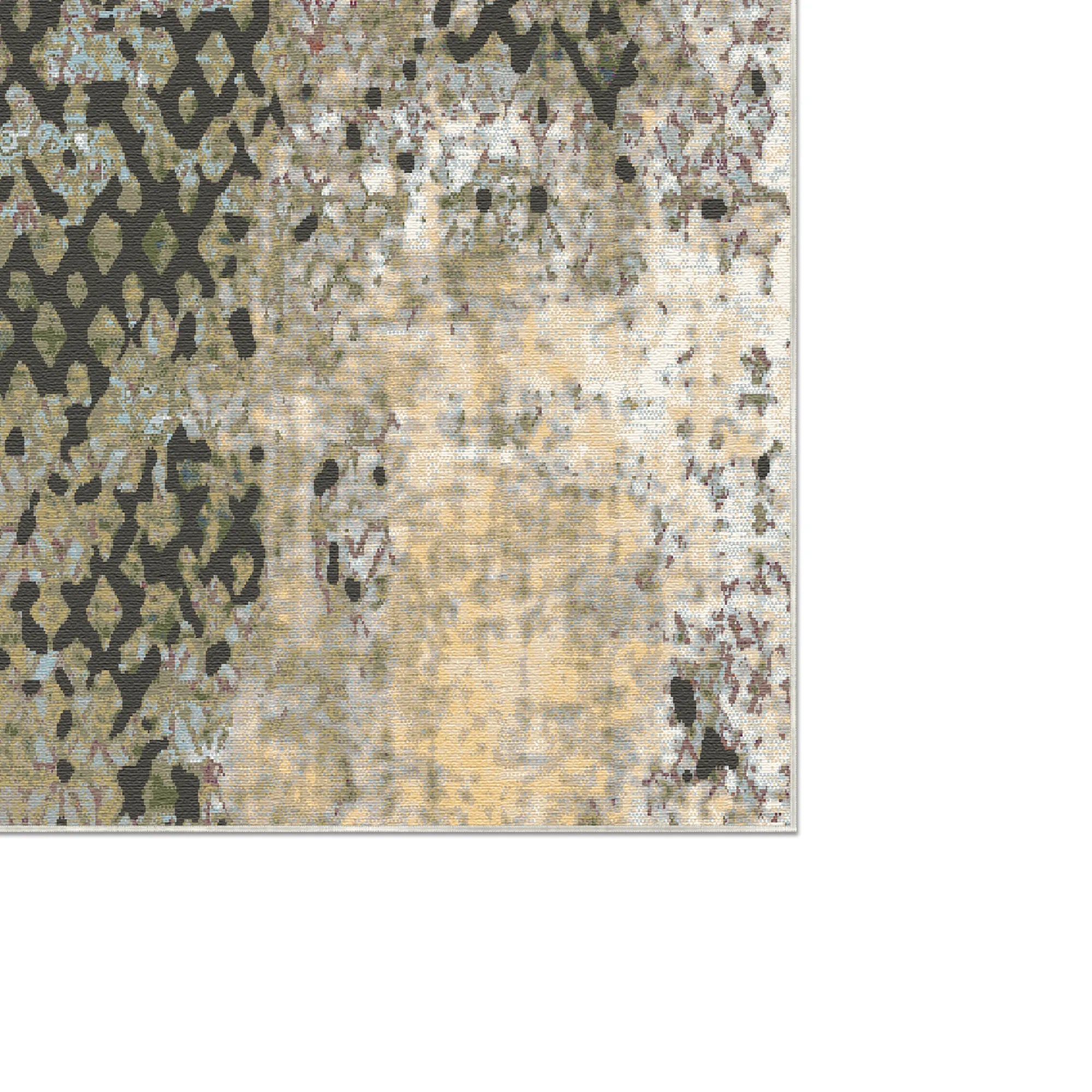 Rustikaler Olivgrüner Waschbarer Teppich