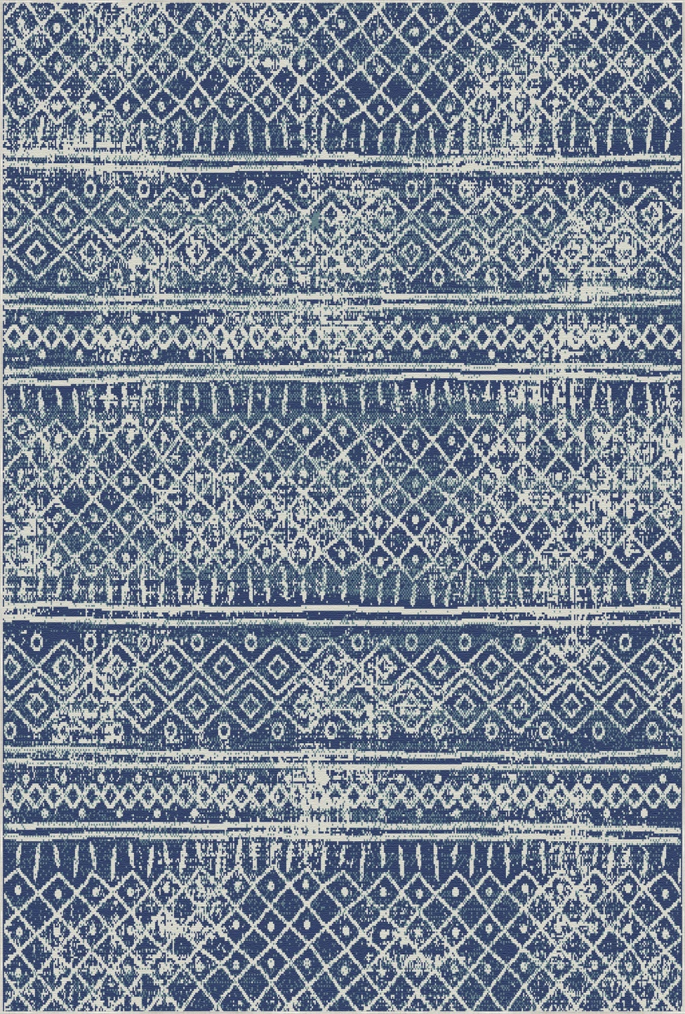 Waschbarer Teppich Indigo Horizon Tribal