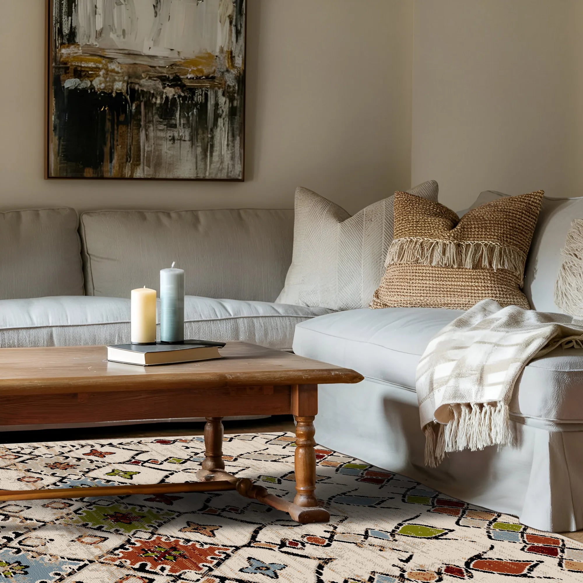 Anatolischer Gewürz Tribal Waschbarer Teppich