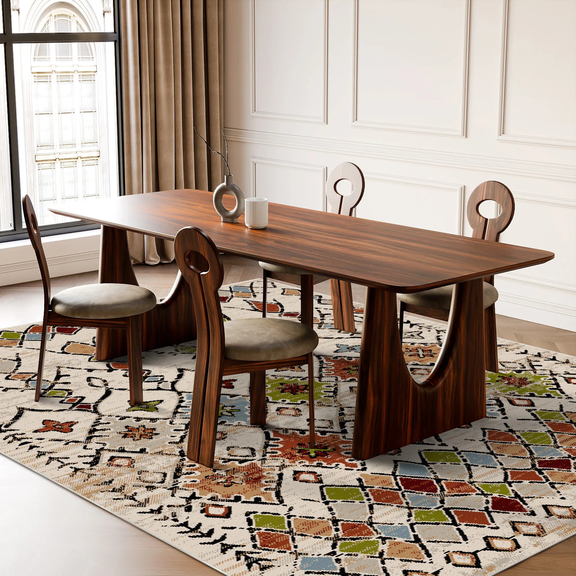 Anatolischer Gewürz Tribal Waschbarer Teppich