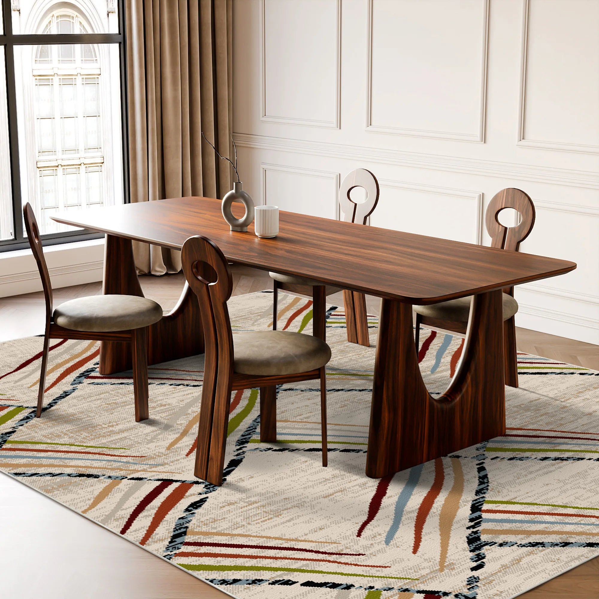 Sierra Sketch Geometrischer Waschbarer Teppich