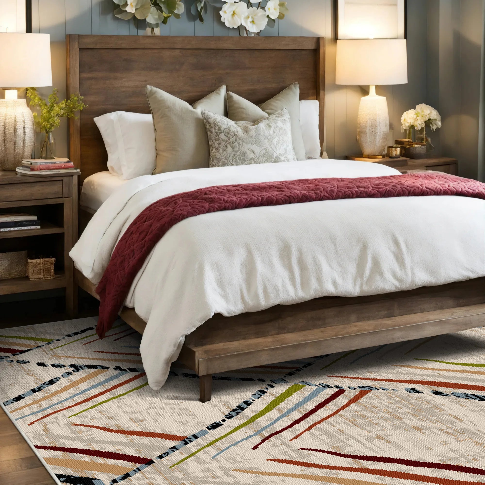 Sierra Sketch Geometrischer Waschbarer Teppich