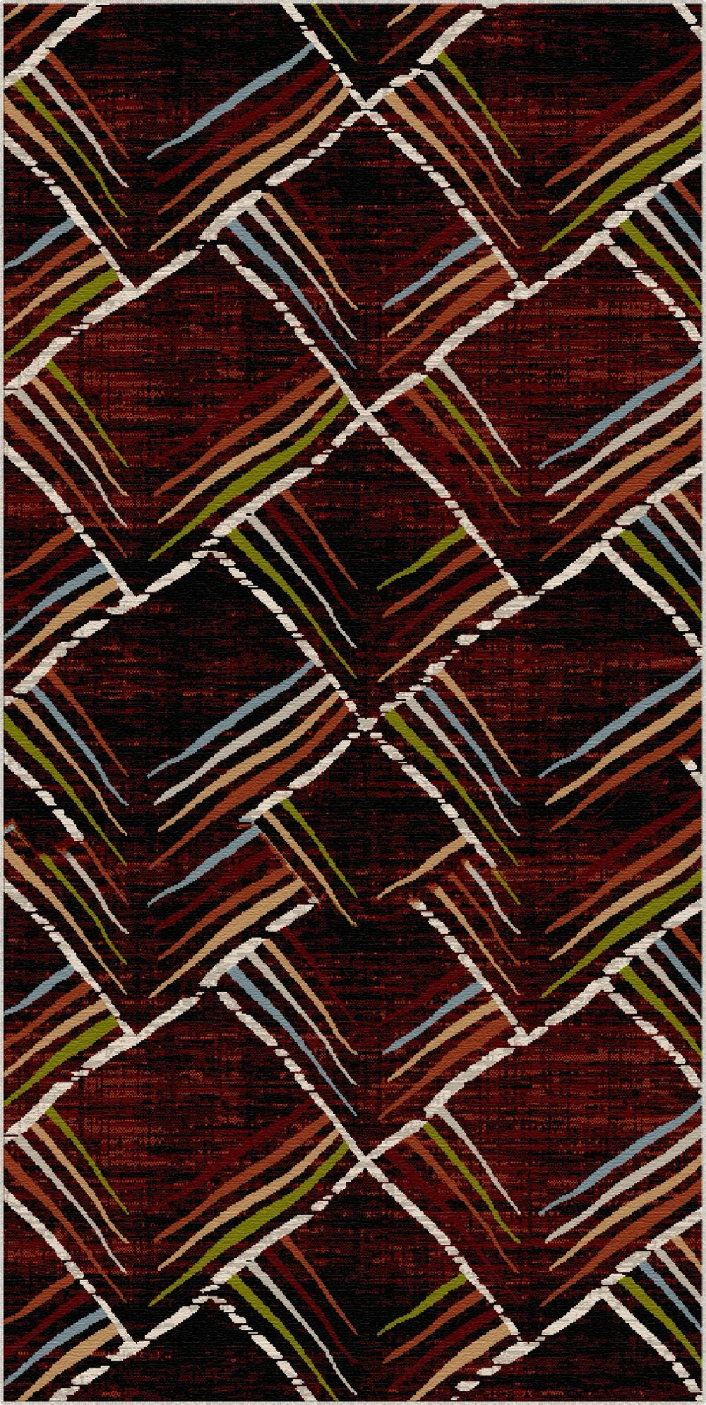 Mahagoni Skizze Geometrischer Waschbarer Teppich