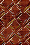Waschbarer Teppich Sienna Sketch Geometric Rost