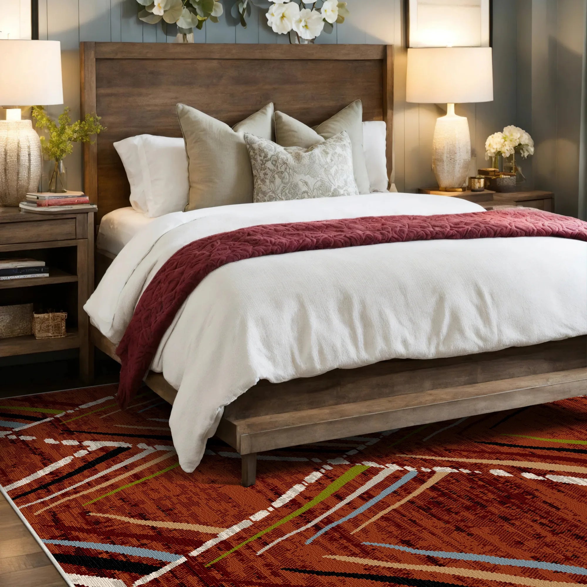 Waschbarer Teppich Sienna Sketch Geometric