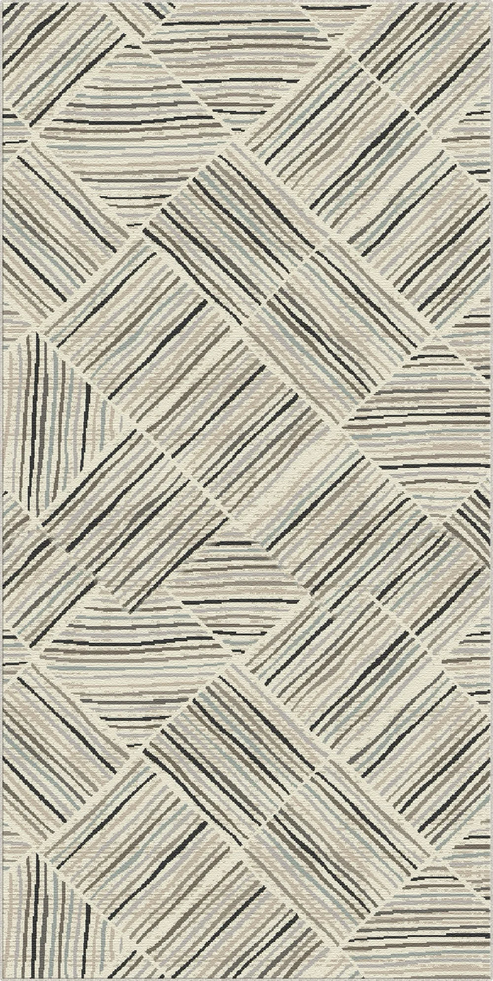 Oslo Linear Geometrischer Waschbarer Teppich