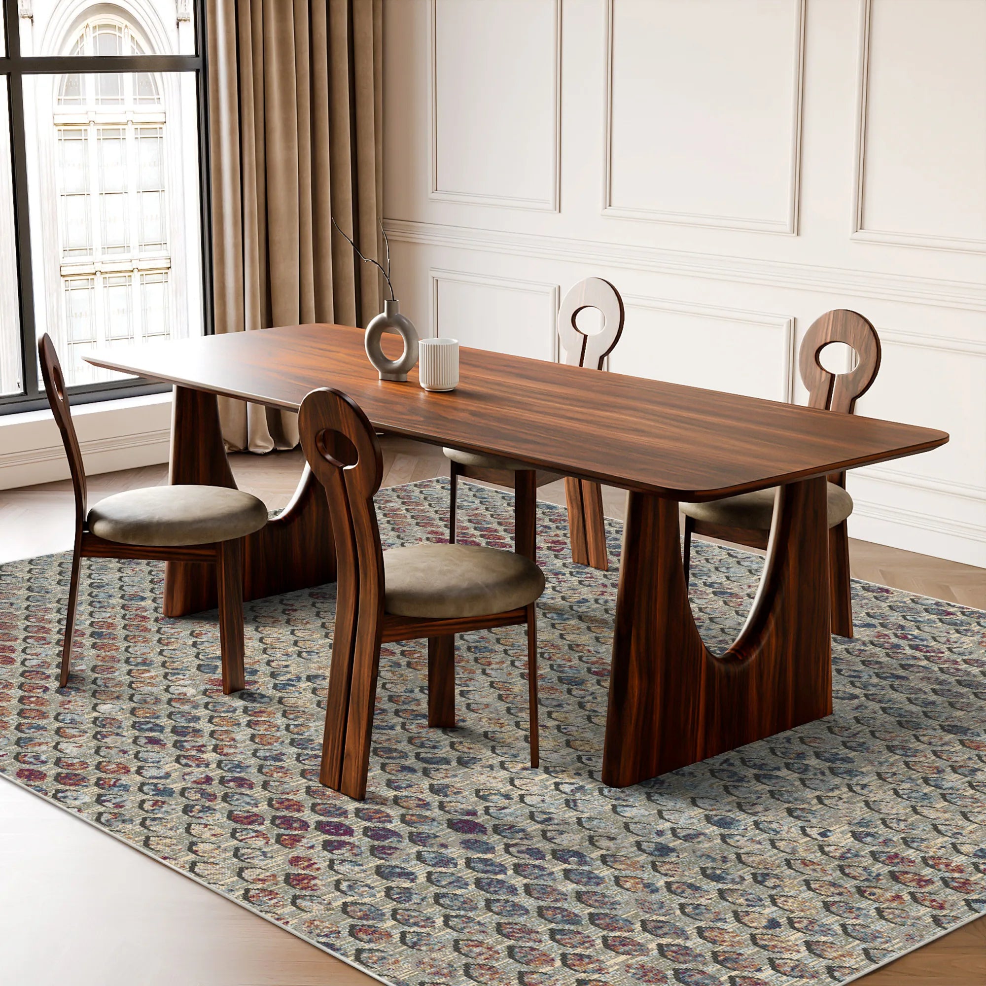 Blütenblatt Mosaik Azurblauer Teppich