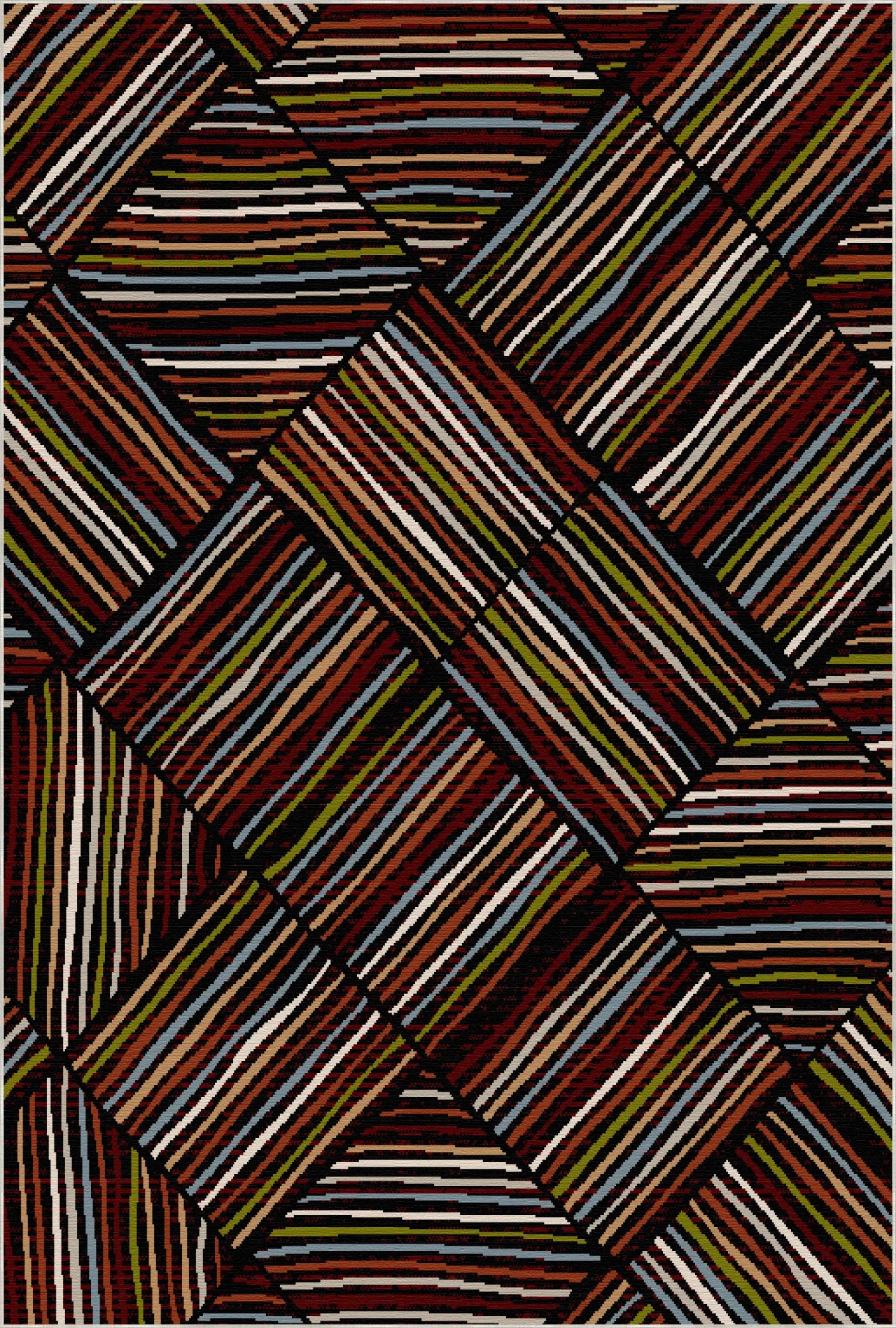 Helsinki Midnight Linear Waschbarer Teppich