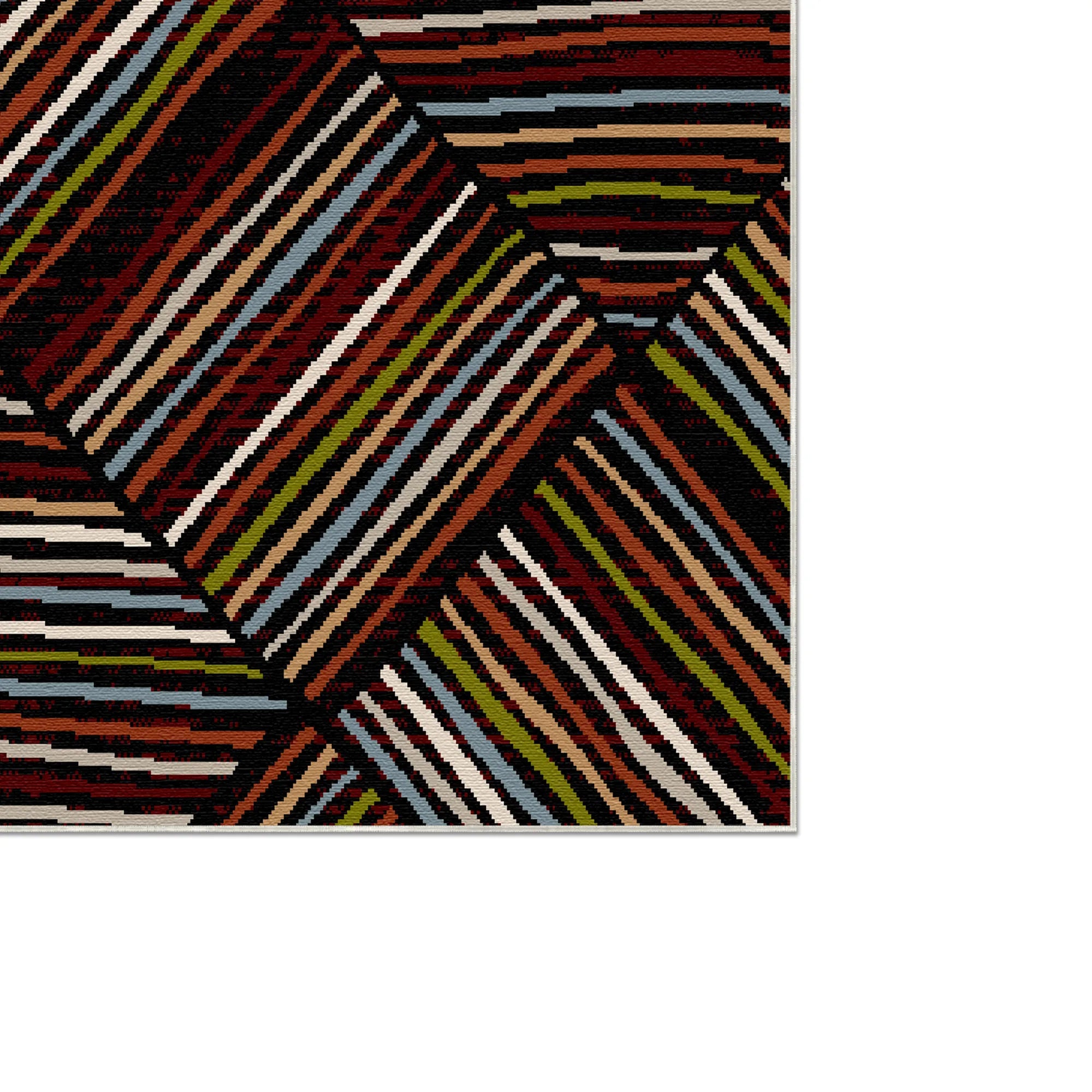 Helsinki Midnight Linear Waschbarer Teppich