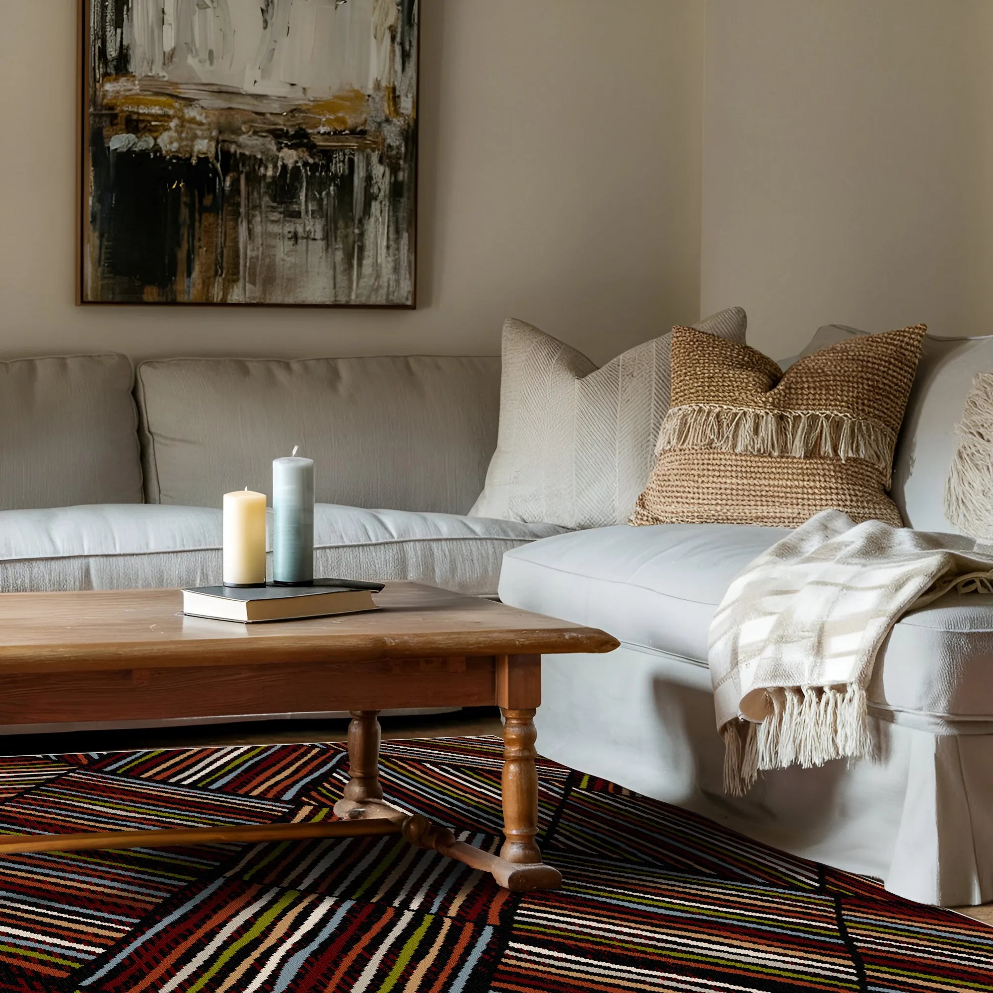 Helsinki Midnight Linear Waschbarer Teppich