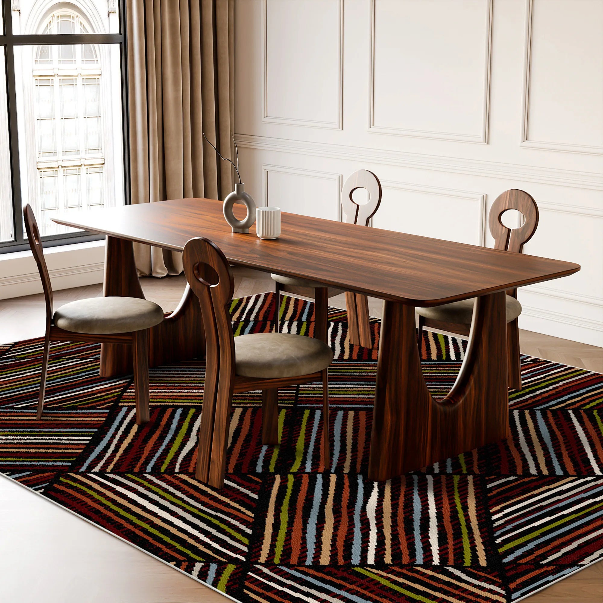 Helsinki Midnight Linear Waschbarer Teppich