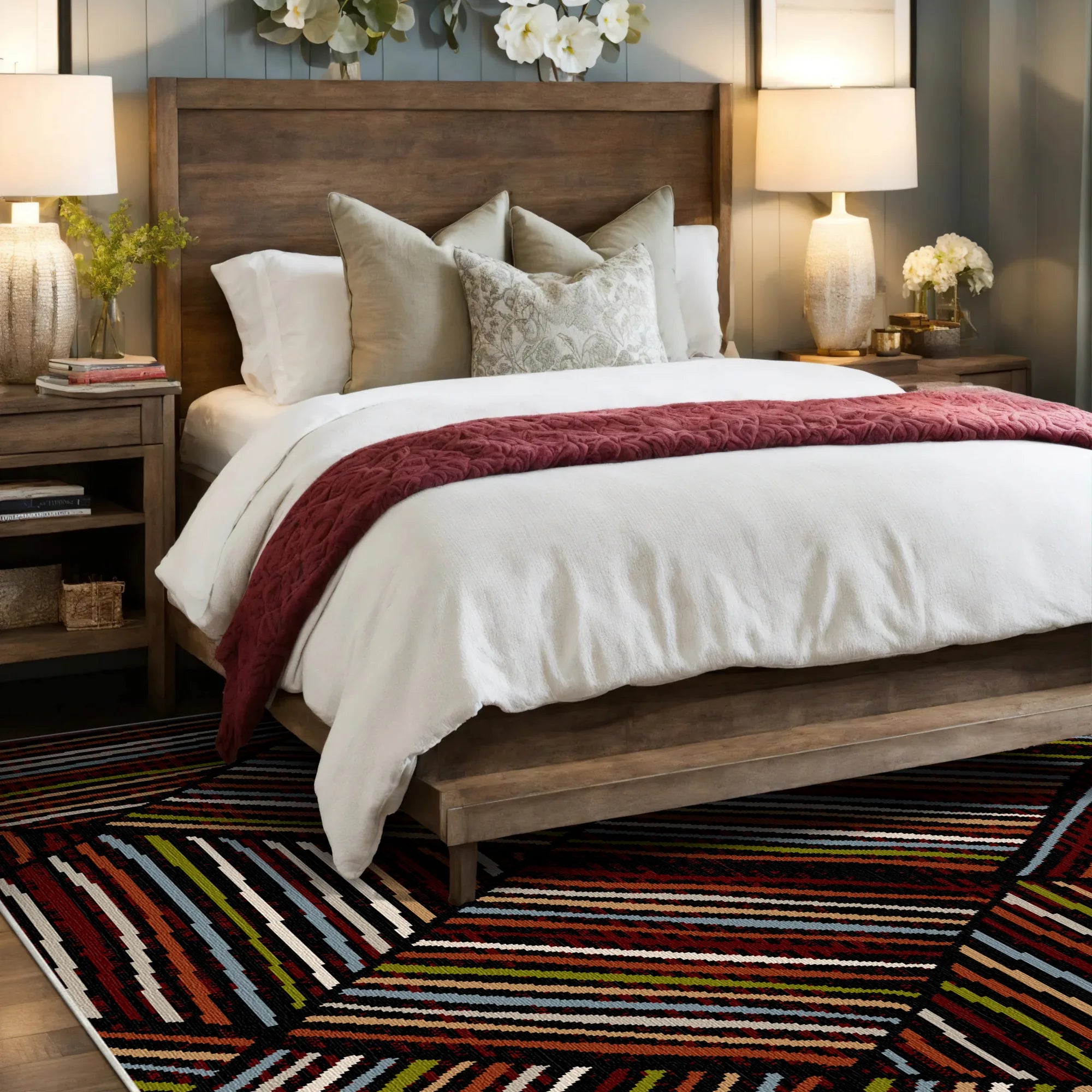 Helsinki Midnight Linear Waschbarer Teppich