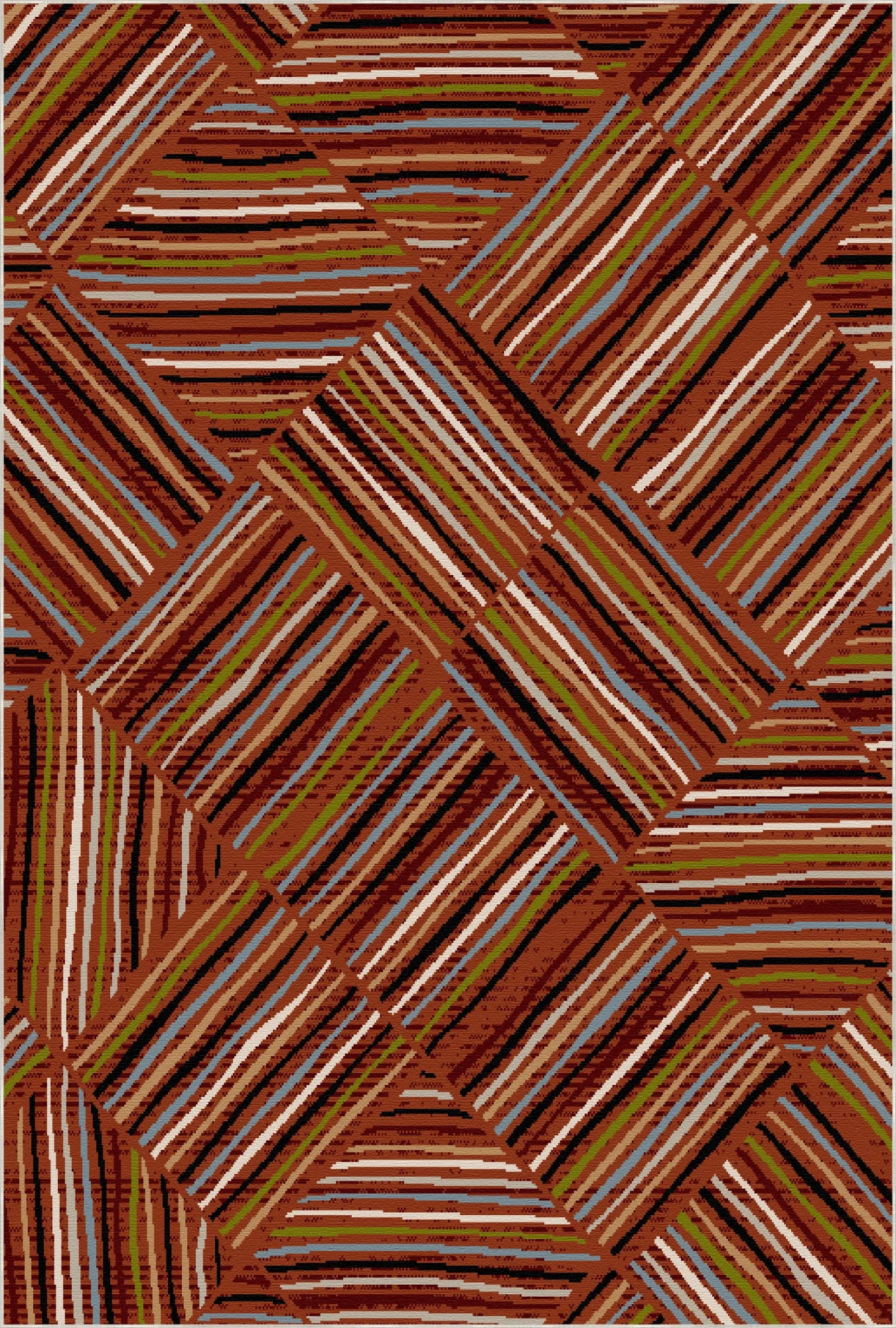 Bergen Rust Linear Waschbarer Teppich