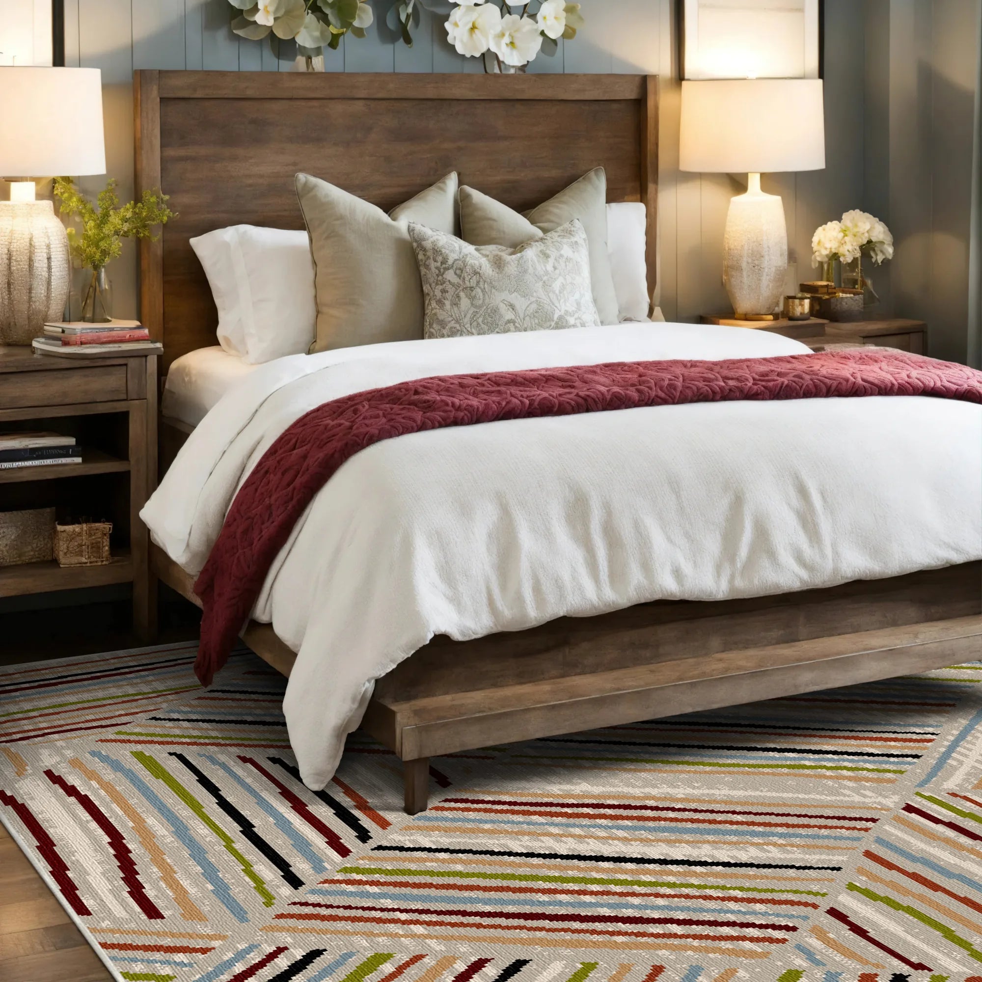 Waschbarer Teppich Malmö Sand Linear