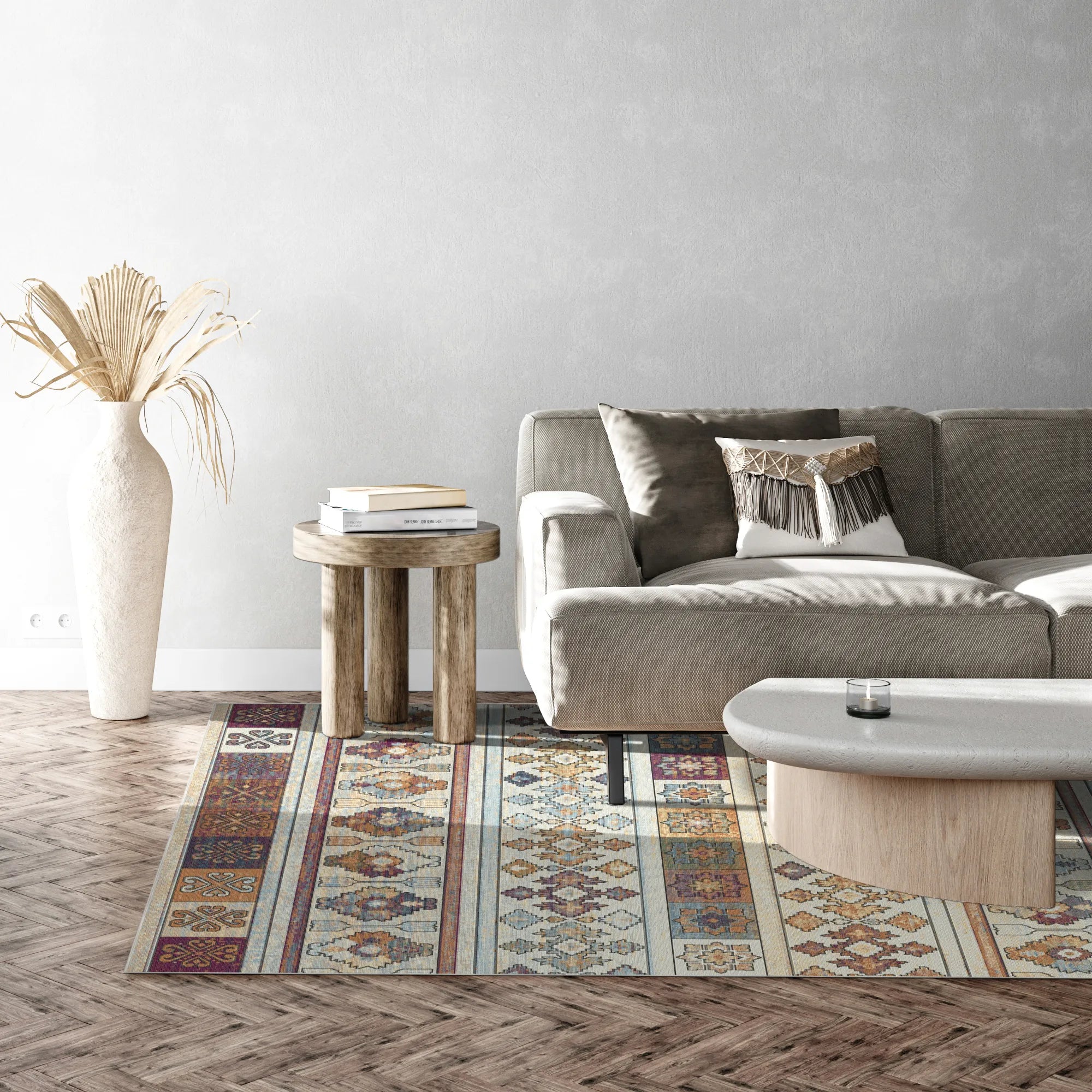 Leuchtender Gestreifter Teppich