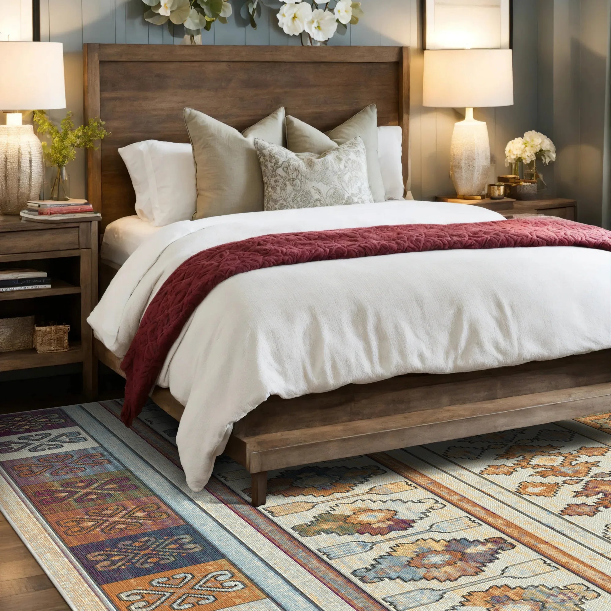 Leuchtender Gestreifter Teppich