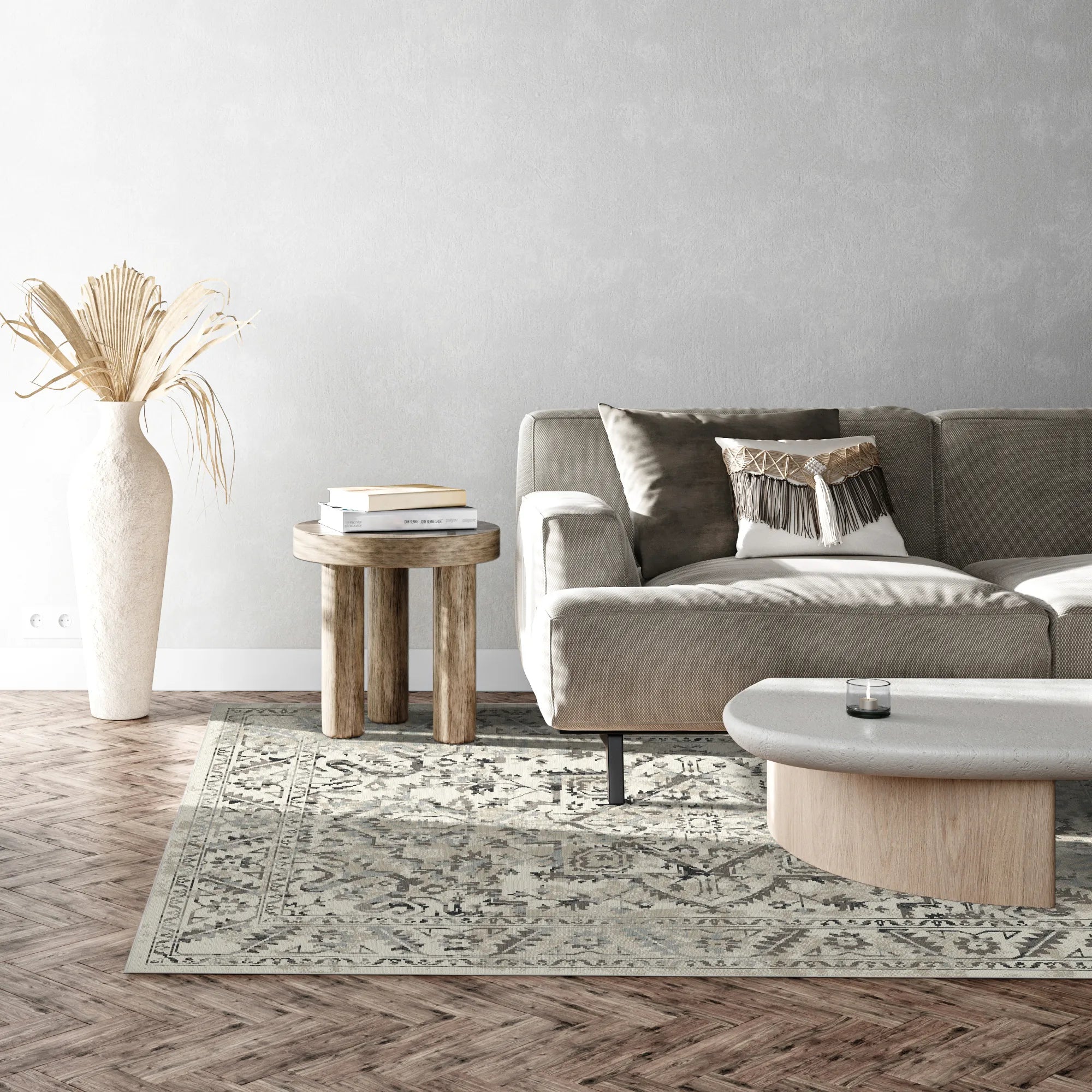 Myra Stone Vintage Waschbarer Teppich