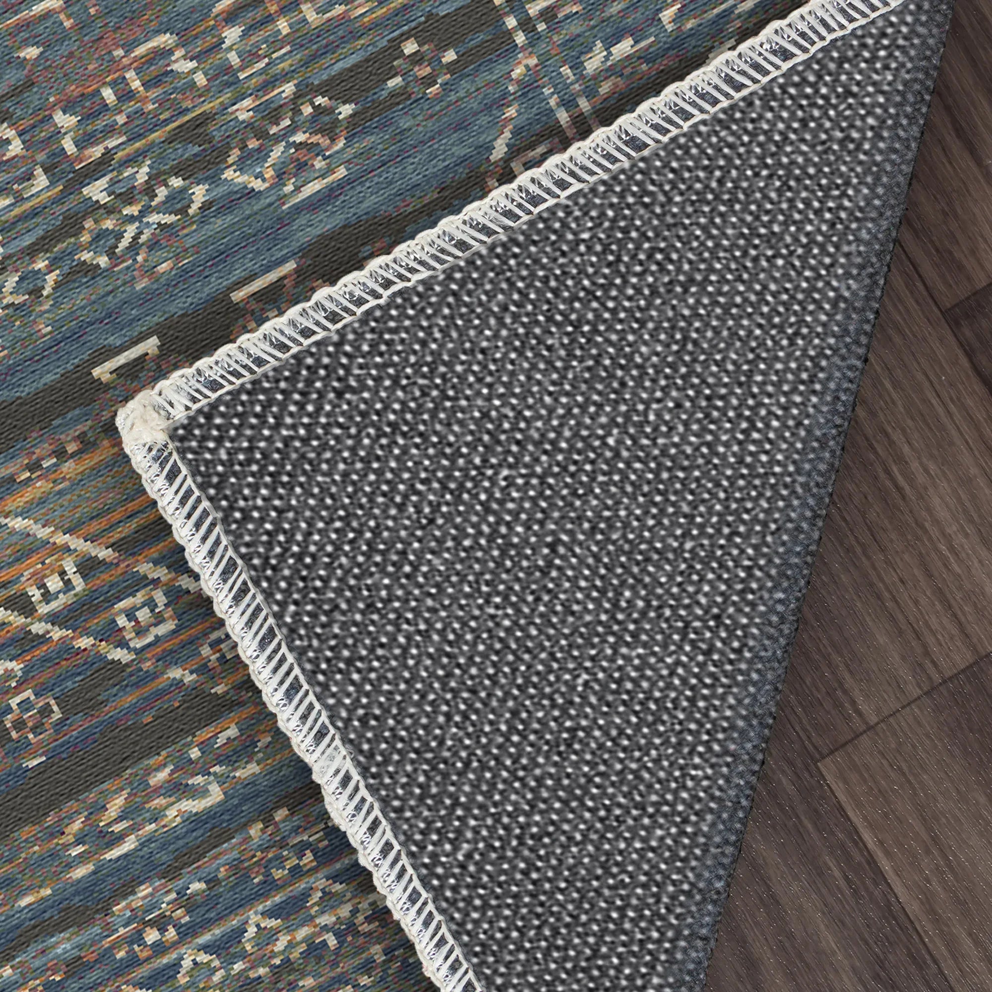 Indigo Orakel Gelöscht Stammes Teppich