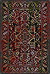 Sparta Granat Vintage Waschbarer Teppich Schwarz