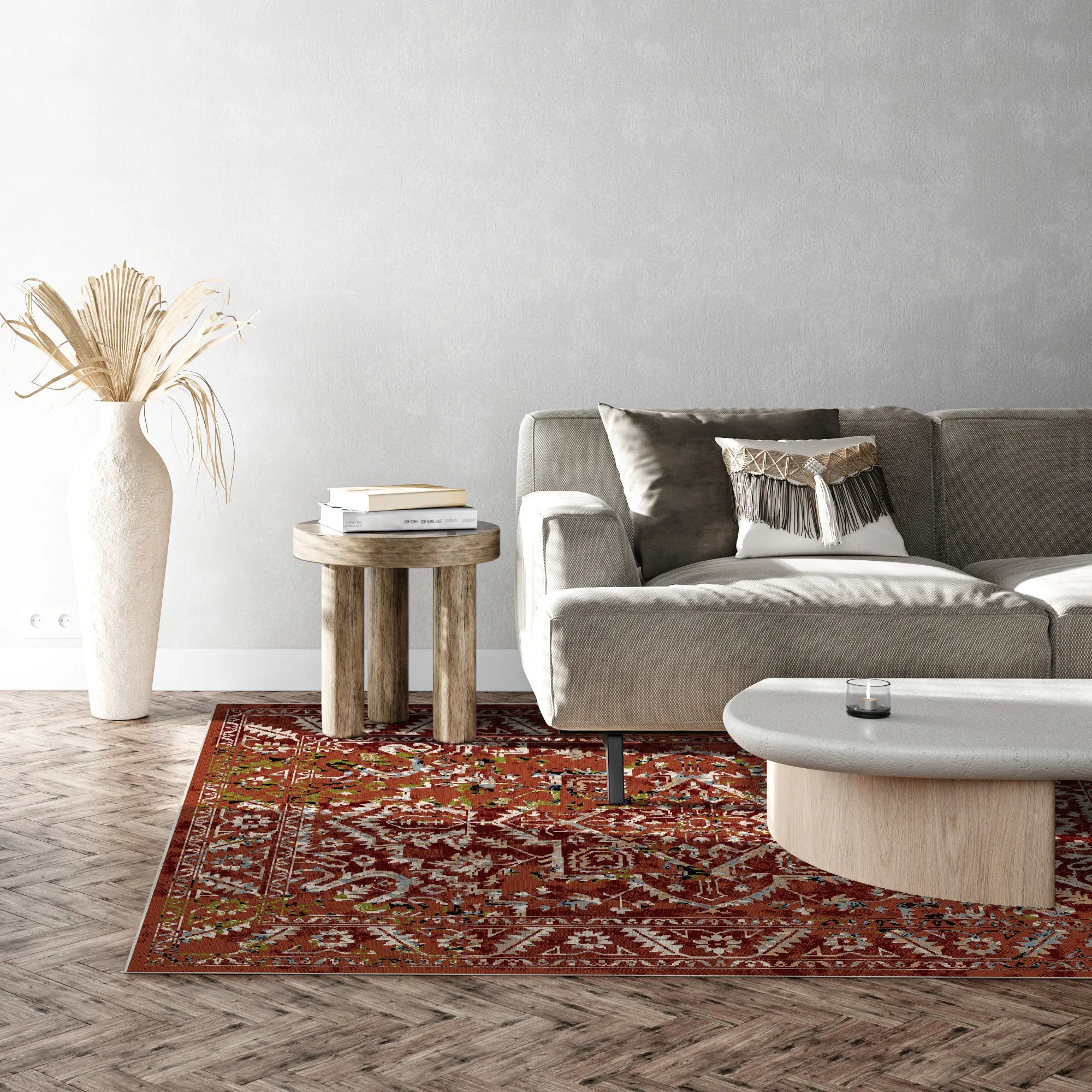 Pompeii Rost Vintage Waschbarer Teppich