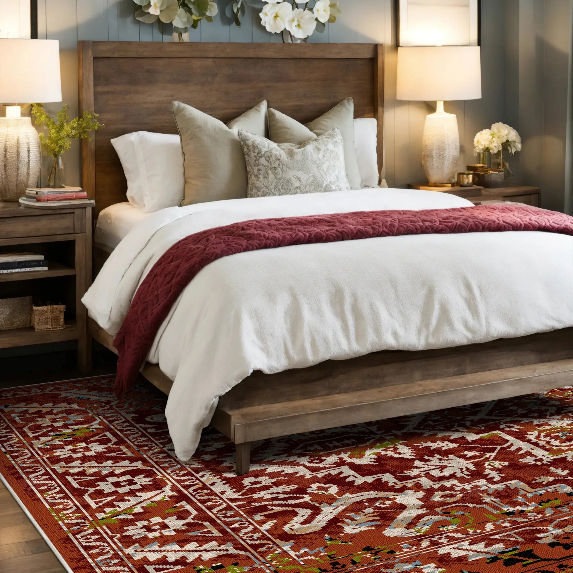 Pompeii Rost Vintage Waschbarer Teppich