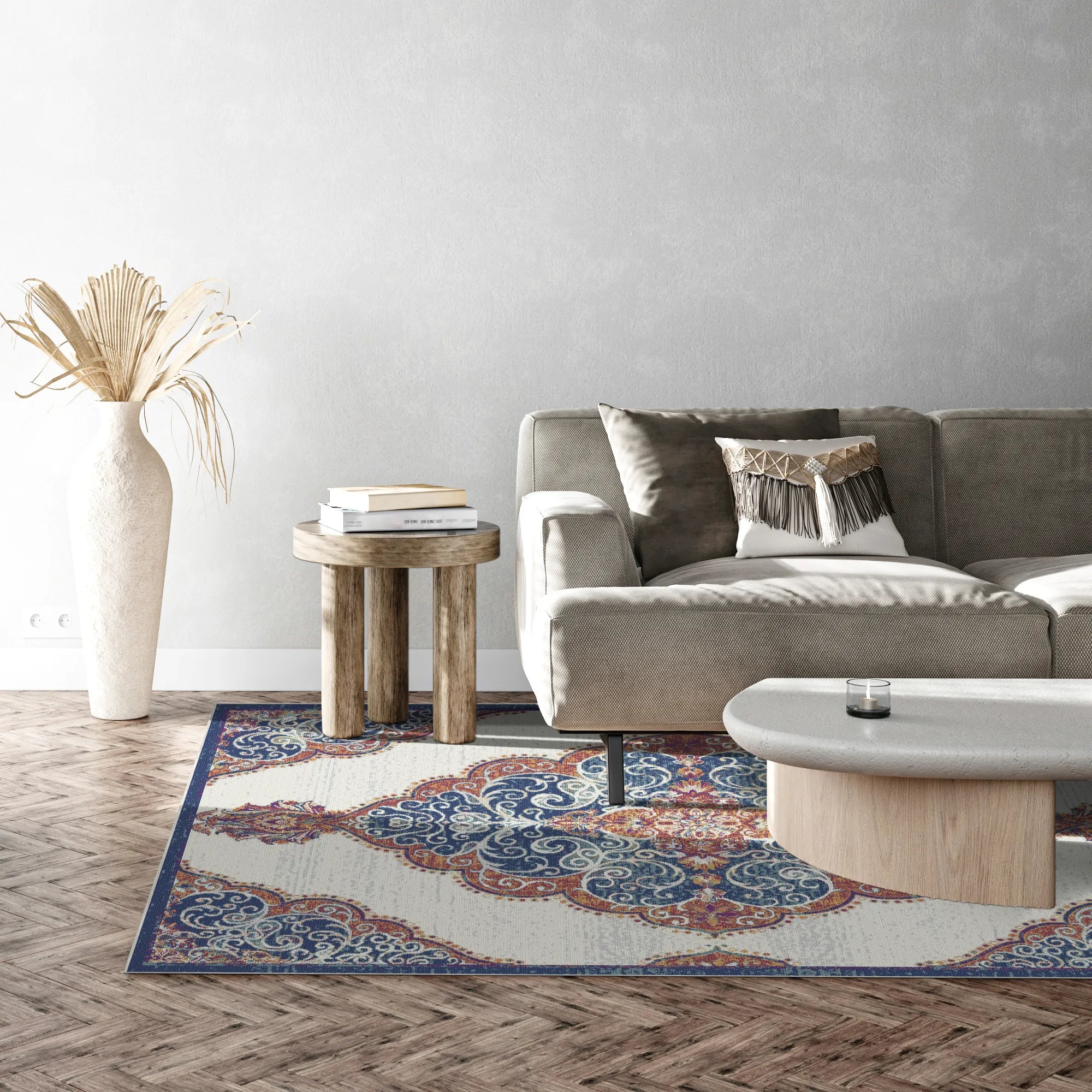 Lapislazuli Teppich mit Rankenmuster