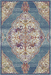 Indigo Schriftrolle Medaillon-Teppich Indigo