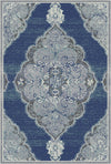Schiefer Ornament Medaillon Teppich Marineblau