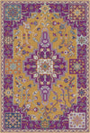 Königliches Ocker Mosaik Medaillon Teppich Pflaume