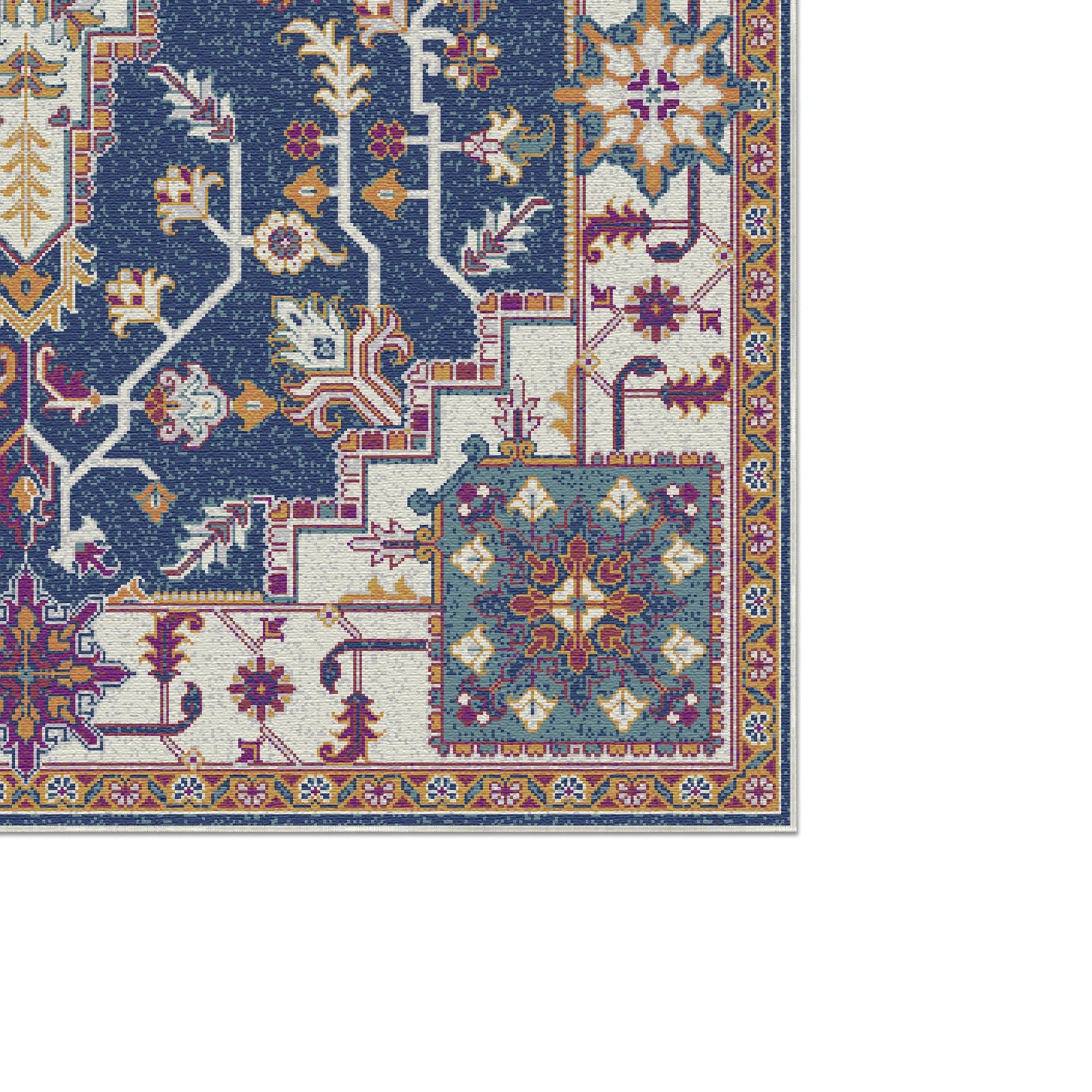 Indigo Mosaic Regal Medallion Teppich