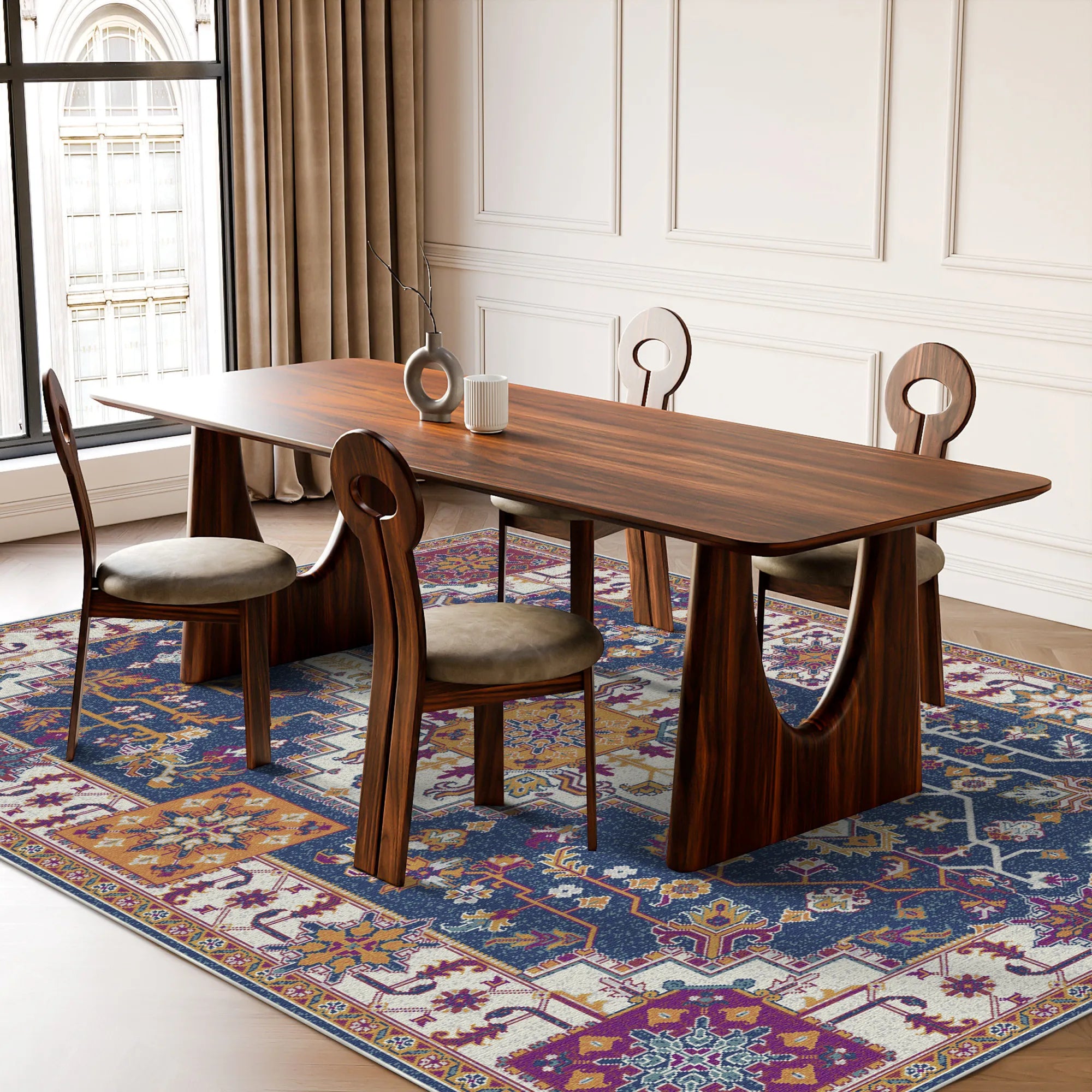 Indigo Mosaic Regal Medallion Teppich