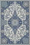 Schiefer Mosaik Königliches Medaillon Teppich Indigo