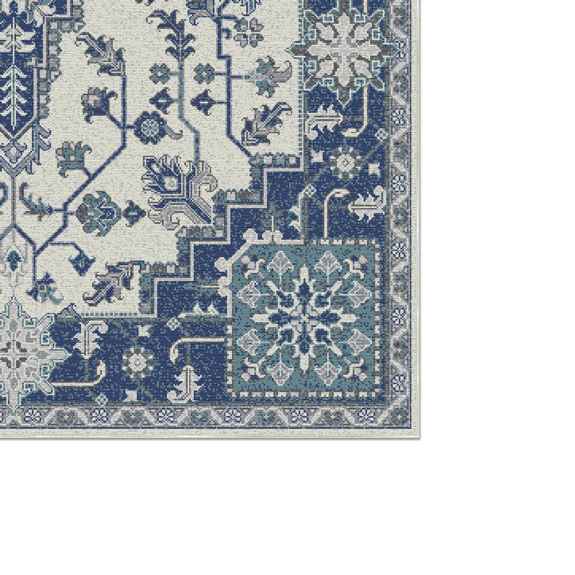 Schiefermosaik Teppich mit Königlichem Medaillon