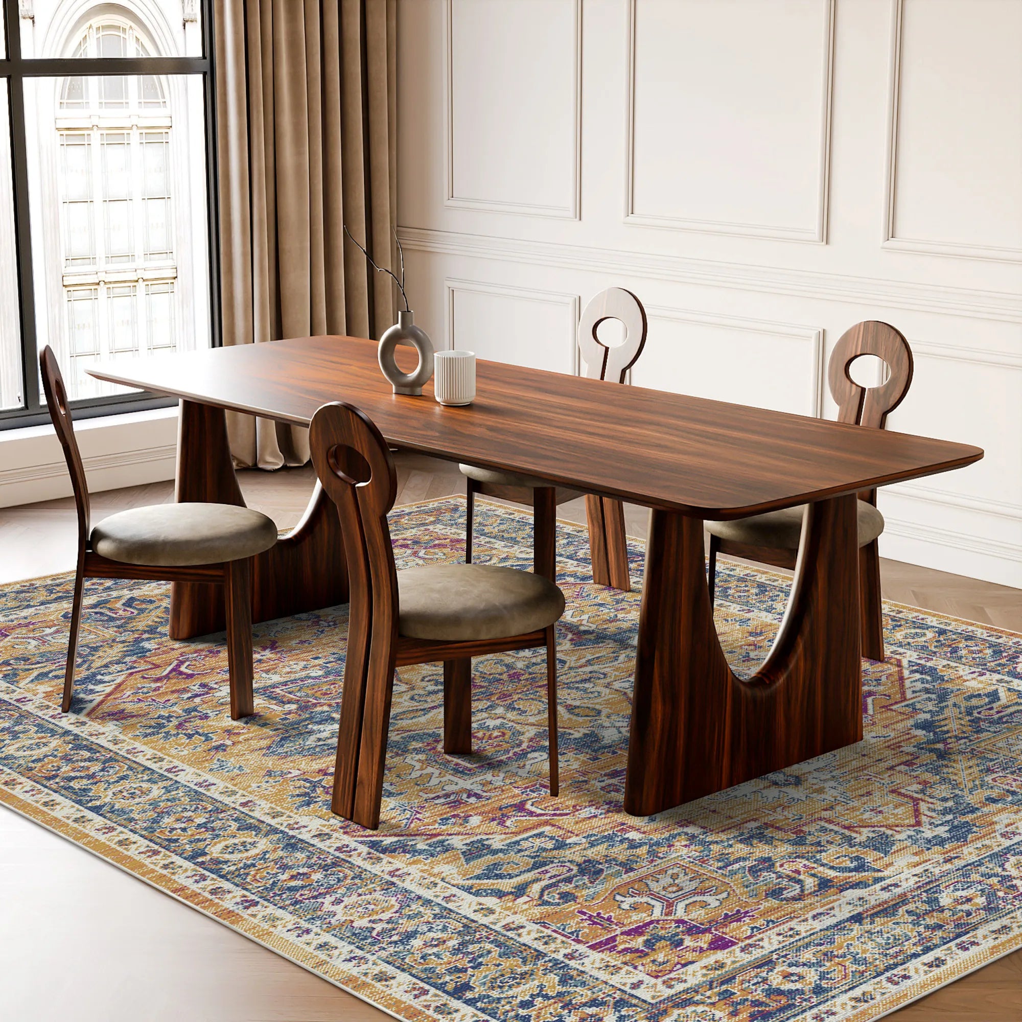 Bernstein Zitadelle Verzierter Medaillon Teppich