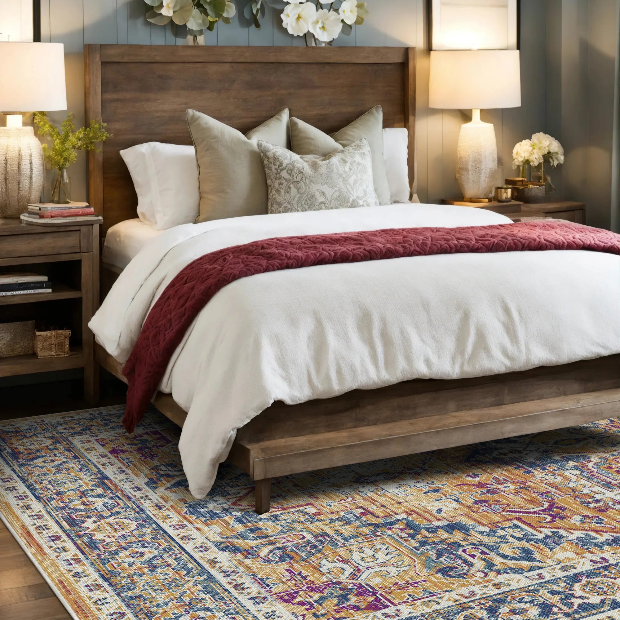 Bernstein Zitadelle Verzierter Medaillon Teppich