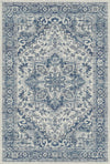 Schiefer Zitadelle Ornament Medaillon Teppich Marineblau
