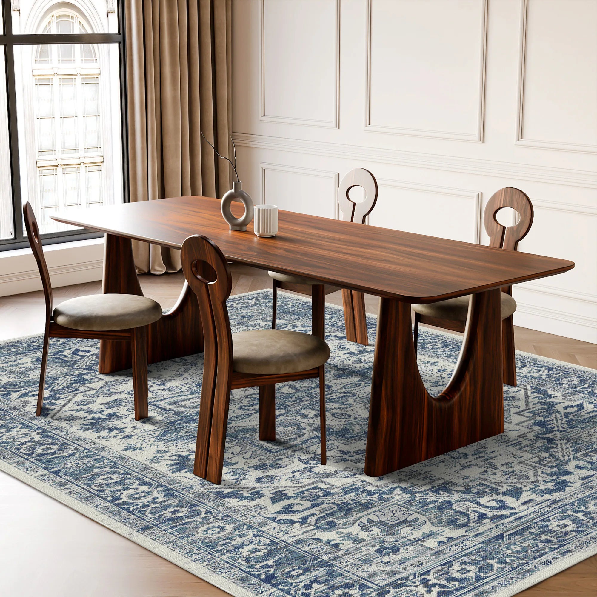 Schiefer Zitadelle Ornament Medaillon Teppich
