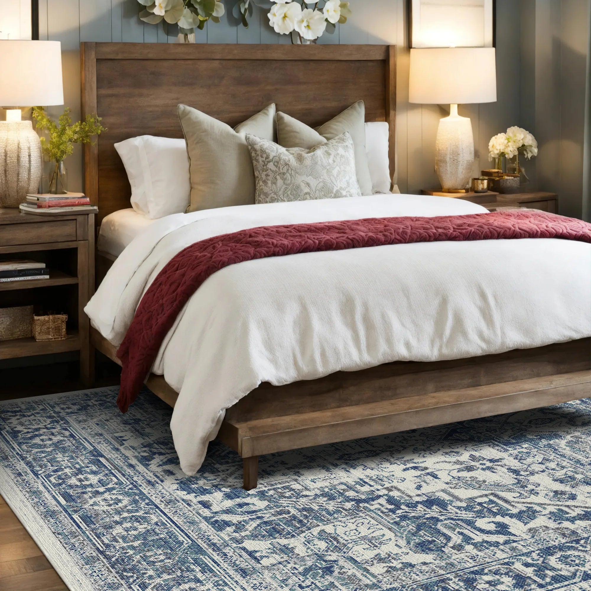 Schiefer Zitadelle Ornament Medaillon Teppich