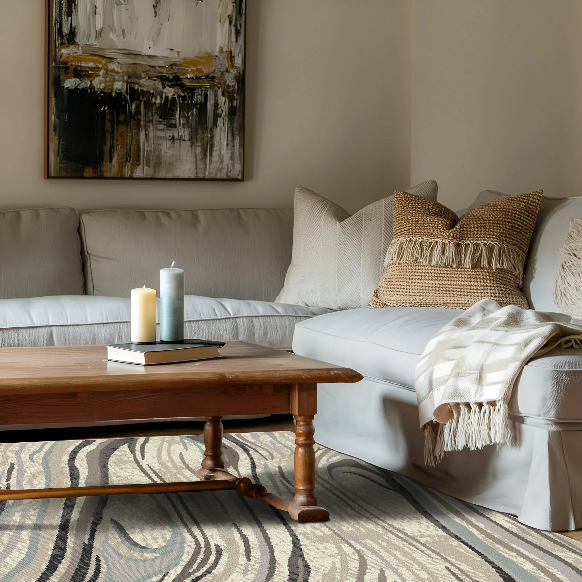 Waschbarer Teppich Milano Marble Abstract