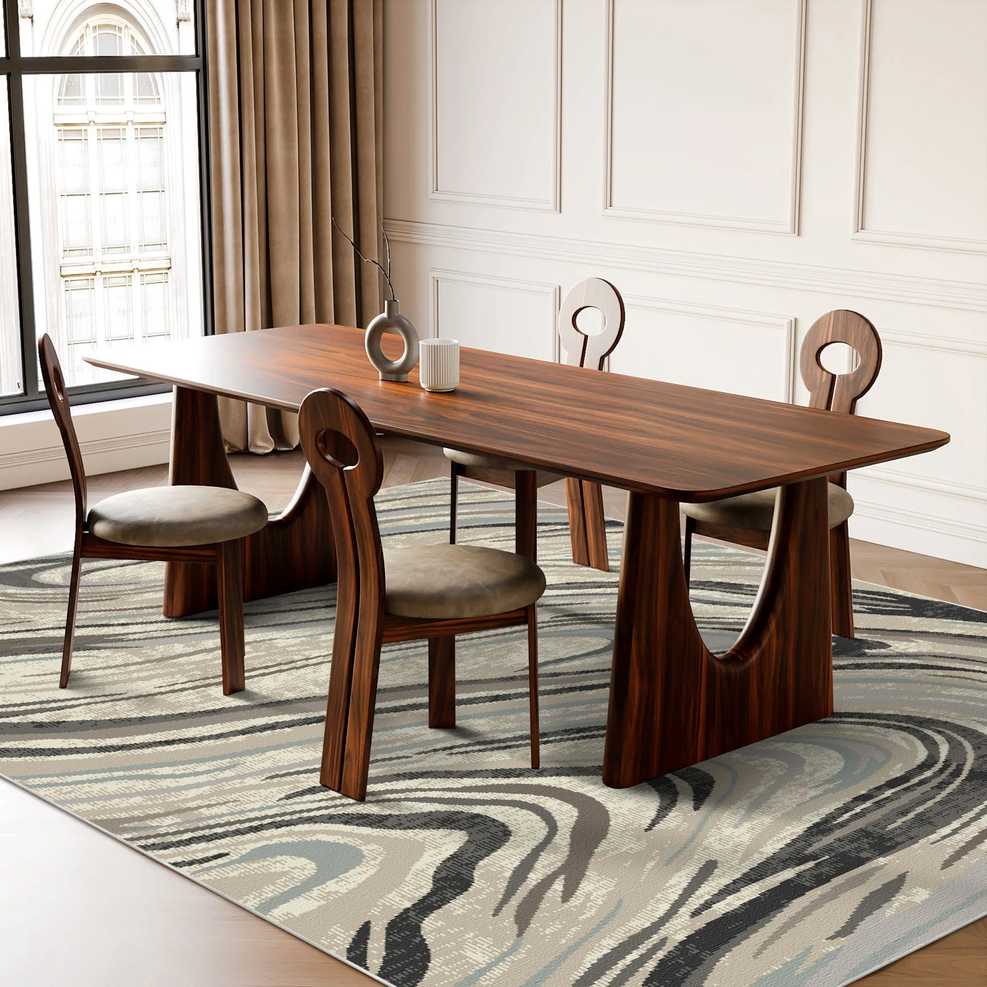 Waschbarer Teppich Milano Marble Abstract