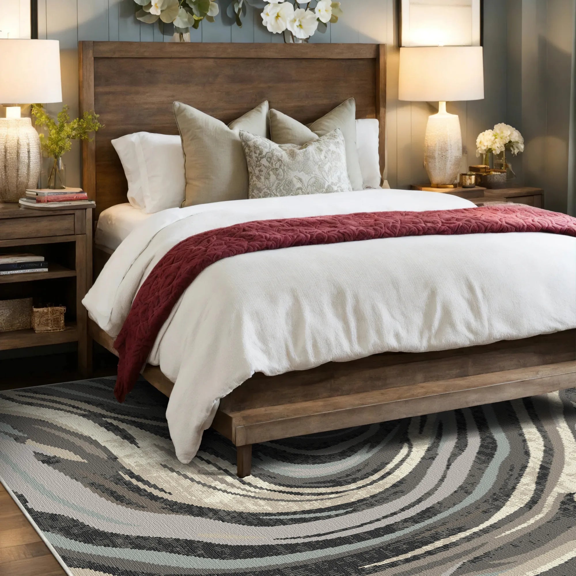 Waschbarer Teppich Venedig Mitternacht Abstrakt