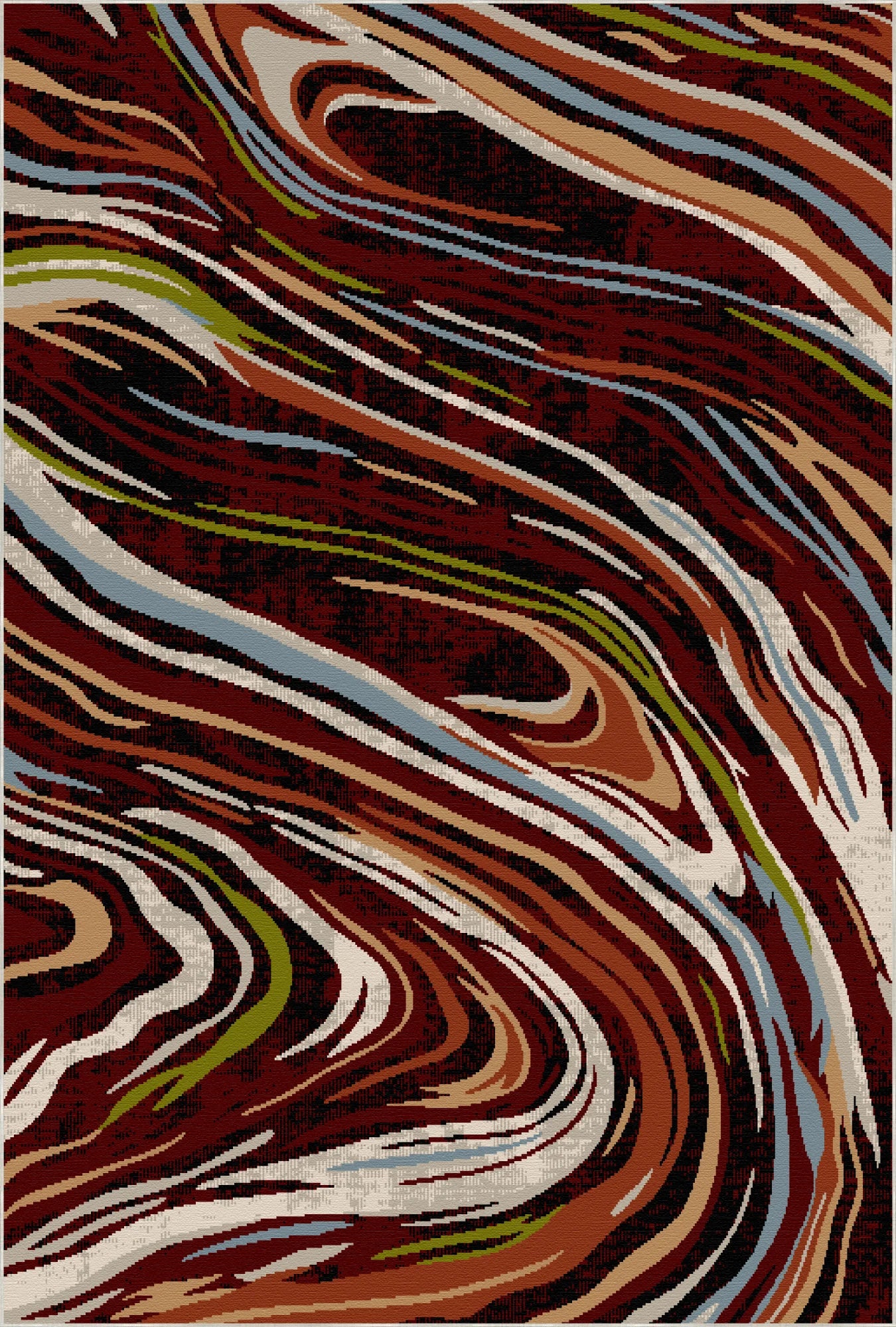 Waschbarer Teppich Verona Garnet Abstract