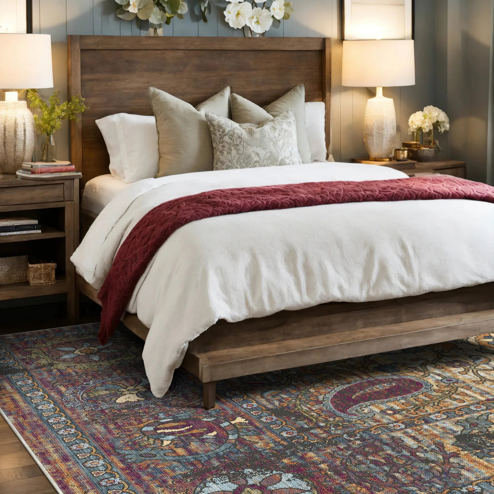 Bernstein Paisley Erased Botanischer Teppich