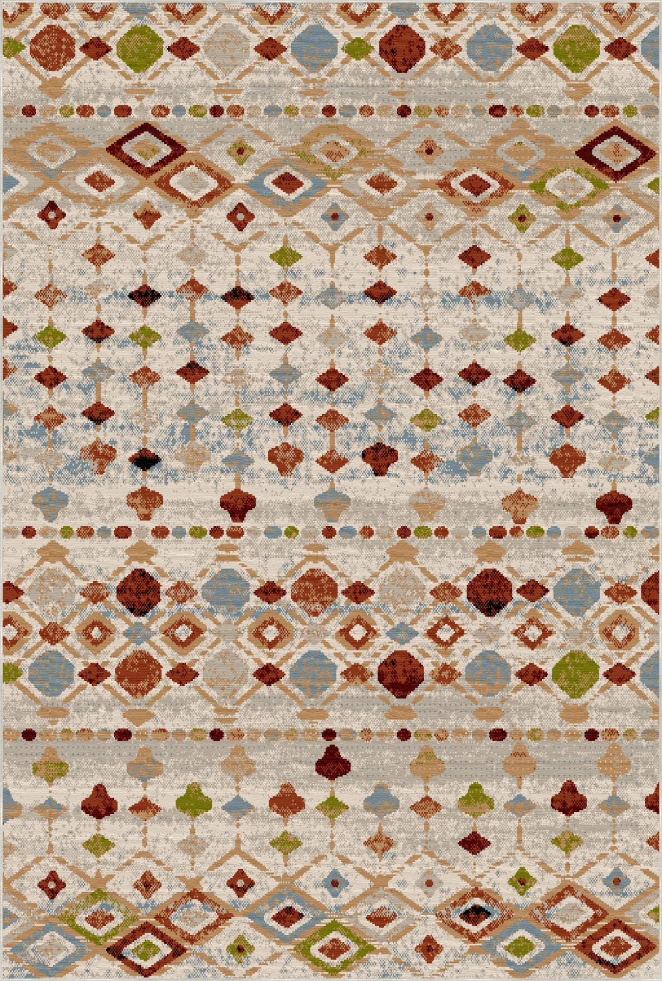 Waschbarer Teppich Sedona Multi Tribal Geometric