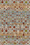 Santa Fe Himmel Tribal Geometrischer Waschbarer Teppich Hellblau