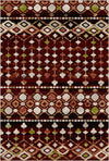 Taos Granat Tribal Geometrischer Waschbarer Teppich Mystisches Rot