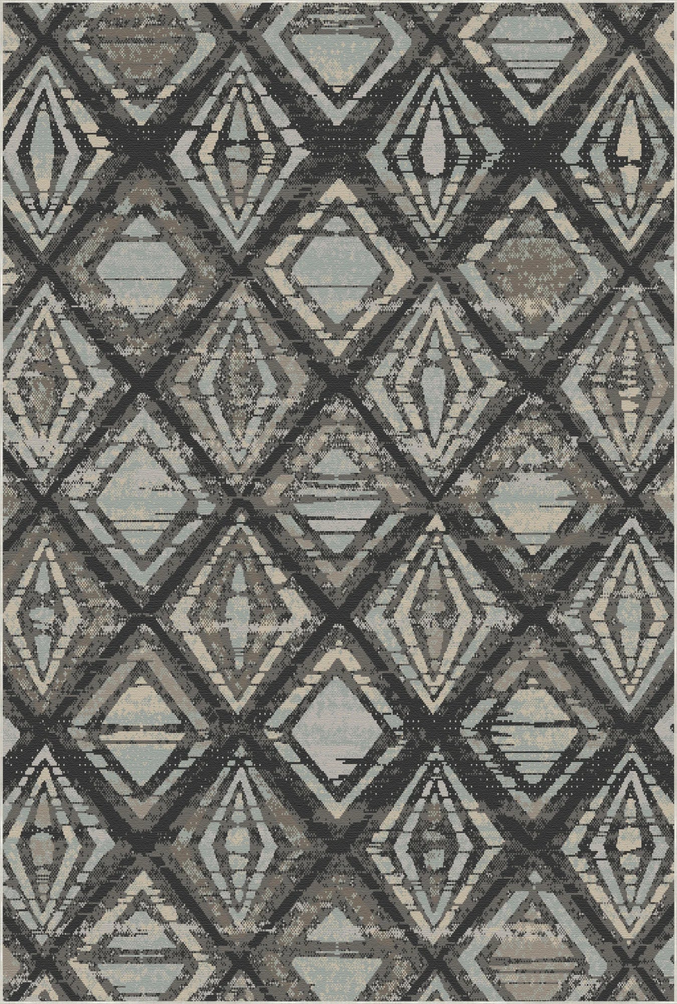 Waschbarer Teppich Badlands Charcoal Geometric