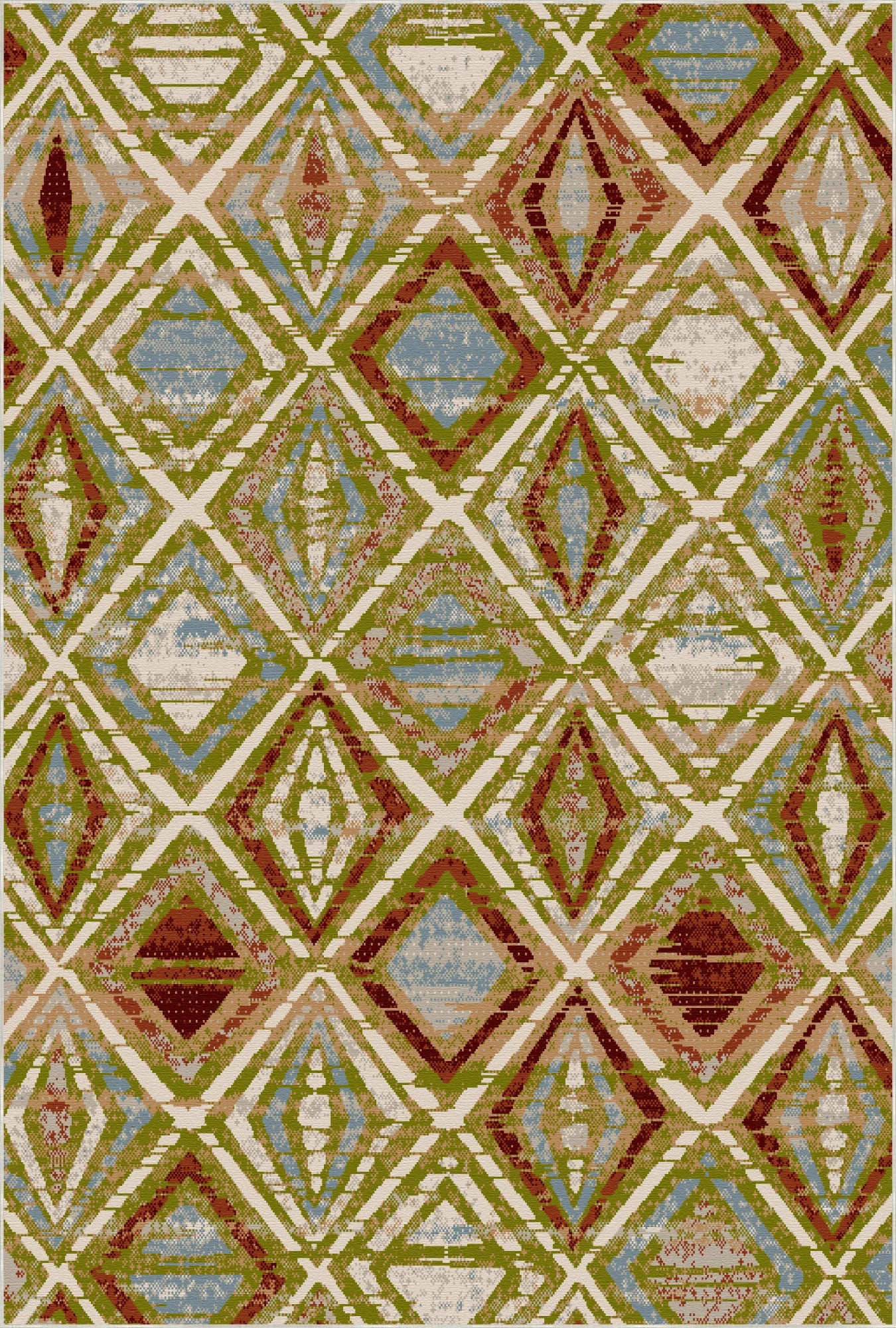 Waschbarer Teppich Jasper Olive Geometric